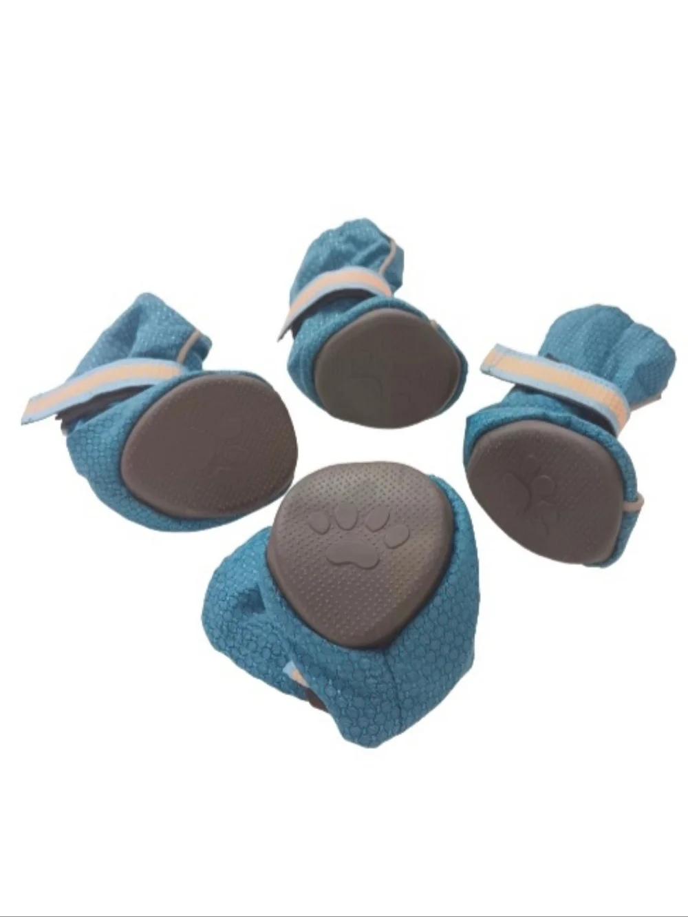 Top Paw Blue Reflective Dog Booties with Faux-Fur Lining